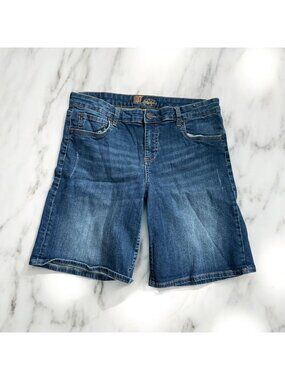 KUT FROM KLOTH Girls Dark Wash Long Bermuda Shorts Size 14